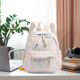 Maxbell Kids Backpack Chic Large Capacity Book Bag for Middle High School Boys Girls White