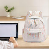 Maxbell Kids Backpack Chic Large Capacity Book Bag for Middle High School Boys Girls White