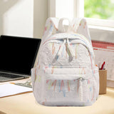 Maxbell Kids Backpack Chic Large Capacity Book Bag for Middle High School Boys Girls White