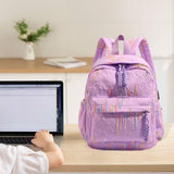 Maxbell Kids Backpack Chic Large Capacity Book Bag for Middle High School Boys Girls Purple