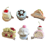 Maxbell Cute Hair Clip Cake Shape Headpiece Plush Dessert Clip for Women Girls Party Style A