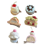Maxbell Cute Hair Clip Cake Shape Headpiece Plush Dessert Clip for Women Girls Party Style A