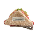 Maxbell Cute Hair Clip Cake Shape Headpiece Plush Dessert Clip for Women Girls Party Style C