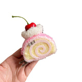 Maxbell Cute Hair Clip Cake Shape Headpiece Plush Dessert Clip for Women Girls Party Style F