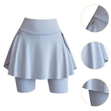 Maxbell Tennis Skirt with Pockets Gyjm Fitness Soft Beach Women's Pleated Skirt L Grey