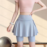 Maxbell Tennis Skirt with Pockets Gyjm Fitness Soft Beach Women's Pleated Skirt L Grey