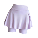 Maxbell Tennis Skirt with Pockets Gyjm Fitness Soft Beach Women's Pleated Skirt XL Purple