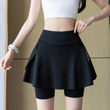 Maxbell Tennis Skirt with Pockets Gyjm Fitness Soft Beach Women's Pleated Skirt L Black