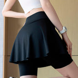 Maxbell Tennis Skirt with Pockets Gyjm Fitness Soft Beach Women's Pleated Skirt L Black