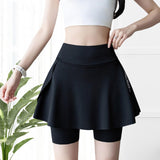 Maxbell Tennis Skirt with Pockets Gyjm Fitness Soft Beach Women's Pleated Skirt L Black