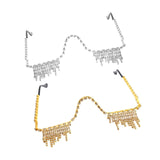 Maxbell Rhinestone Half Glasses Frame Decorative Eyeglasses for Club Event Birthday, Silver