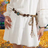 Maxbell Boho Belt Fashion Gift Women Elegant Braided Rope for Sweaters Coats Parties