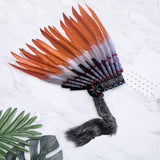Maxbell Artificial Feather Headdress Adults Headband for Carnival Dance Role Playing