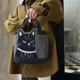 Maxbell Women Canvas Handbag Bento Tote Bag Grocery Bag for Camping Traveling Office