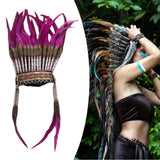 Maxbell Indian Headdress Decoration Feather Headdress for Carnival Fancy Dress Party