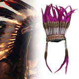Maxbell Indian Headdress Decoration Feather Headdress for Carnival Fancy Dress Party