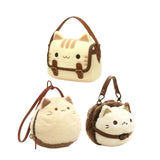 Maxbell Cat Plush Purse Funny Decorative Cartoon Handbag for Traveling Festival Work 20cmx5cmx17cm