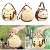 Maxbell Cat Plush Purse Funny Decorative Cartoon Handbag for Traveling Festival Work 20cmx5cmx17cm