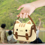 Maxbell Cat Plush Purse Funny Decorative Cartoon Handbag for Traveling Festival Work 20cmx5cmx17cm