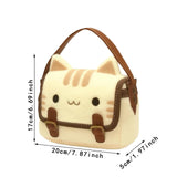 Maxbell Cat Plush Purse Funny Decorative Cartoon Handbag for Traveling Festival Work 20cmx5cmx17cm