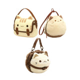 Maxbell Cat Plush Purse Funny Decorative Cartoon Handbag for Traveling Festival Work 20cmx5cmx17cm