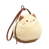 Maxbell Cat Plush Purse Funny Decorative Cartoon Handbag for Traveling Festival Work 18cmx11cmx17cm