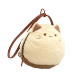 Maxbell Cat Plush Purse Funny Decorative Cartoon Handbag for Traveling Festival Work 18cmx11cmx17cm