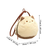 Maxbell Cat Plush Purse Funny Decorative Cartoon Handbag for Traveling Festival Work 18cmx11cmx17cm