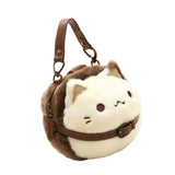 Maxbell Cat Plush Purse Funny Decorative Cartoon Handbag for Traveling Festival Work 20cmx13cmx19cm