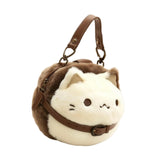 Maxbell Cat Plush Purse Funny Decorative Cartoon Handbag for Traveling Festival Work 20cmx13cmx19cm