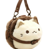 Maxbell Cat Plush Purse Funny Decorative Cartoon Handbag for Traveling Festival Work 20cmx13cmx19cm