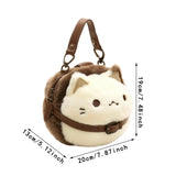 Maxbell Cat Plush Purse Funny Decorative Cartoon Handbag for Traveling Festival Work 20cmx13cmx19cm