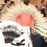 Maxbell Artificial Feather Headdress Headband for Role Playing Events Carnival Party