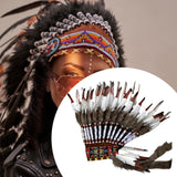 Maxbell Artificial Feather Headdress Headband for Role Playing Events Carnival Party