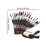 Maxbell Artificial Feather Headdress Headband for Role Playing Events Carnival Party