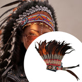 Maxbell Artificial Feather Headdress Headband for Stage Performances Party Men Women