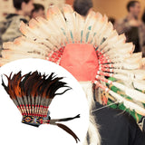 Maxbell Artificial Feather Headdress Headband for Stage Performances Party Men Women