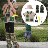 Maxbell Kids Explorer Costume Set Outfit Jungle Vest for Children Kids Fishing S