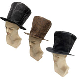 Maxbell Extra Tall Top Hat Nightclub Holiday Role Playing Classic Party Magician Hat Brown Suede