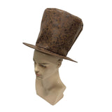 Maxbell Extra Tall Top Hat Nightclub Holiday Role Playing Classic Party Magician Hat Brown Suede