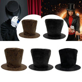 Maxbell Extra Tall Top Hat Nightclub Holiday Role Playing Classic Party Magician Hat Brown Suede