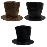 Maxbell Extra Tall Top Hat Nightclub Holiday Role Playing Classic Party Magician Hat Brown Suede