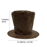 Maxbell Extra Tall Top Hat Nightclub Holiday Role Playing Classic Party Magician Hat Brown Suede