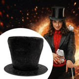Maxbell Extra Tall Top Hat Nightclub Holiday Role Playing Classic Party Magician Hat Black Suede