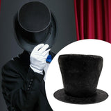 Maxbell Extra Tall Top Hat Nightclub Holiday Role Playing Classic Party Magician Hat Black Suede