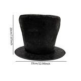 Maxbell Extra Tall Top Hat Nightclub Holiday Role Playing Classic Party Magician Hat Black Suede