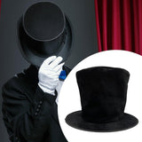 Maxbell Extra Tall Top Hat Nightclub Holiday Role Playing Classic Party Magician Hat Black Velvet