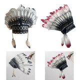 Maxbell Indian Hat Lightweight Gift Headpiece for Party Stage Performance Dance Show Red Black White