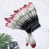 Maxbell Indian Hat Lightweight Gift Headpiece for Party Stage Performance Dance Show Red Black White