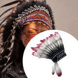 Maxbell Indian Hat Lightweight Gift Headpiece for Party Stage Performance Dance Show Red Black White